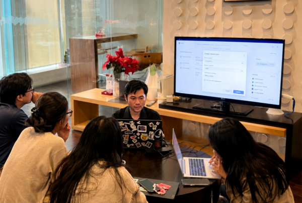 Software team reviewing a software delivery pipeline